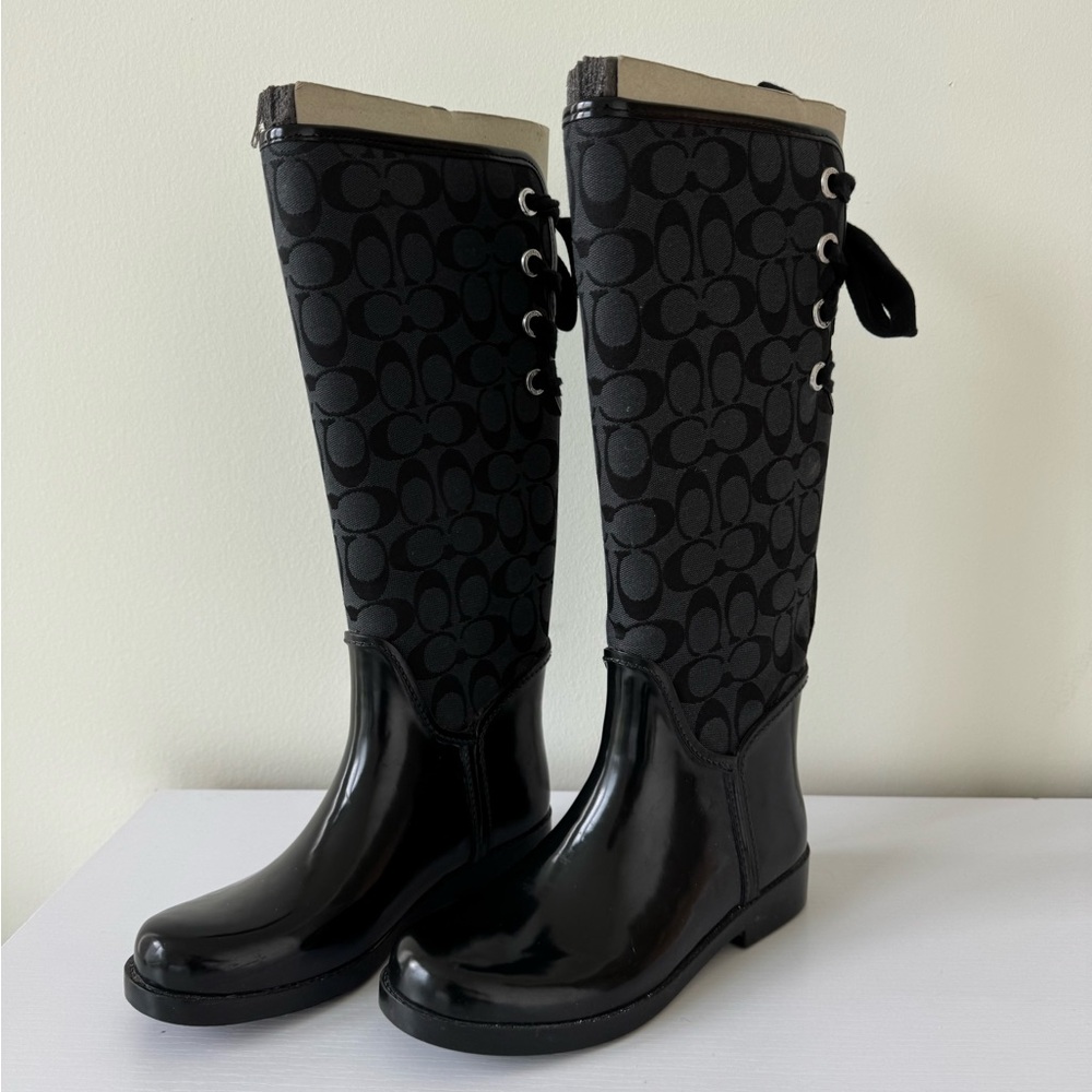 Authentic Coach Black Women's Rainboots